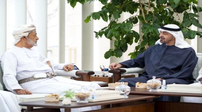 رئيس الإمارات وسلطان عمان يبحثان التطورات الإقليمية رئيس الإمارات وسلطان عمان يبحثان التطورات الإقليمية
